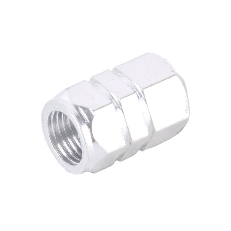 4PCS Metal Plated Hexagon Shape Universal Tire Valve Stem Cap With White Diamond