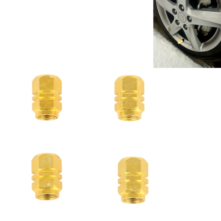 4PCS SA Metal Plated Hexagon Shape Universal Tire Valve Stem Cap