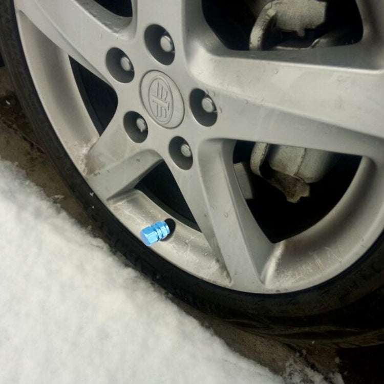 4PCS SA Metal Plated Hexagon Shape Universal Tire Valve Stem Cap