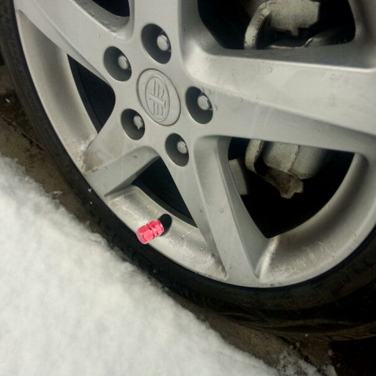 4PCS SA Metal Plated Hexagon Shape Universal Tire Valve Stem Cap