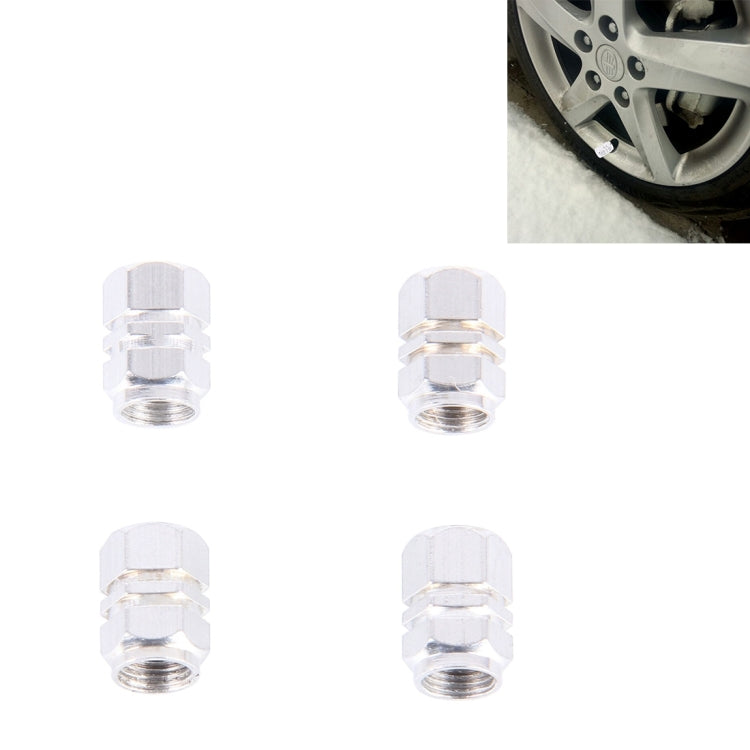 4PCS SA Metal Plated Hexagon Shape Universal Tire Valve Stem Cap