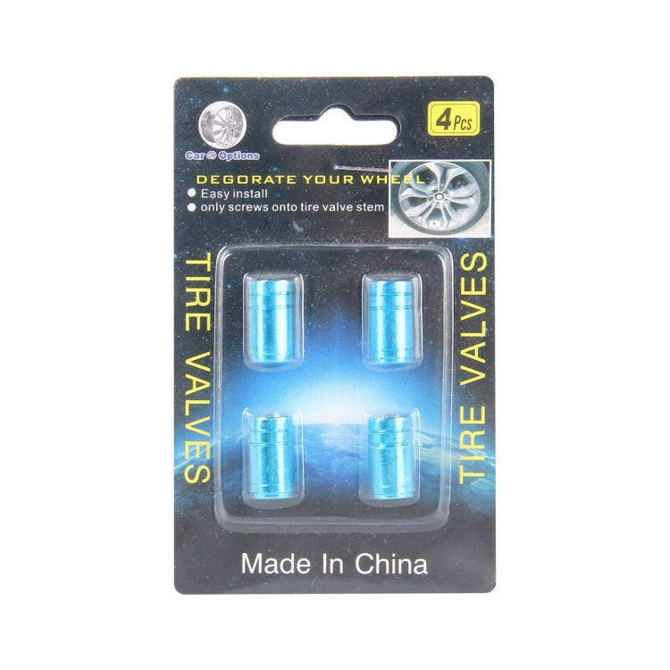 4PCS Metal Plated Circular Shape Universal Tire Valve Stem Cap With White Diamond