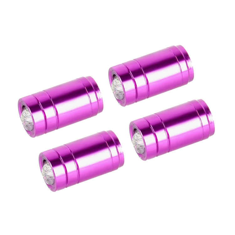 4PCS Metal Plated Circular Shape Universal Tire Valve Stem Cap With White Diamond