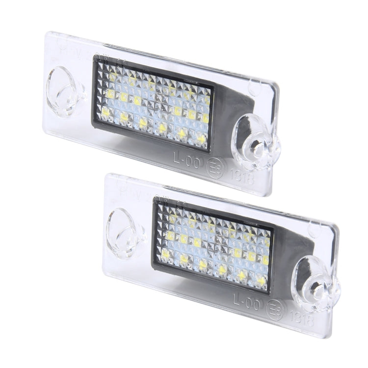 2 PCS License Plate Light with 18 SMD-3528 Lamps for Audi,2W 120LM, DC12V (White Light)