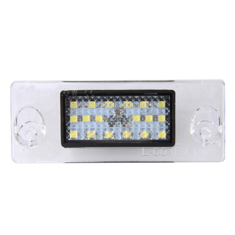 2 PCS License Plate Light with 18 SMD-3528 Lamps for Audi,2W 120LM, DC12V (White Light)