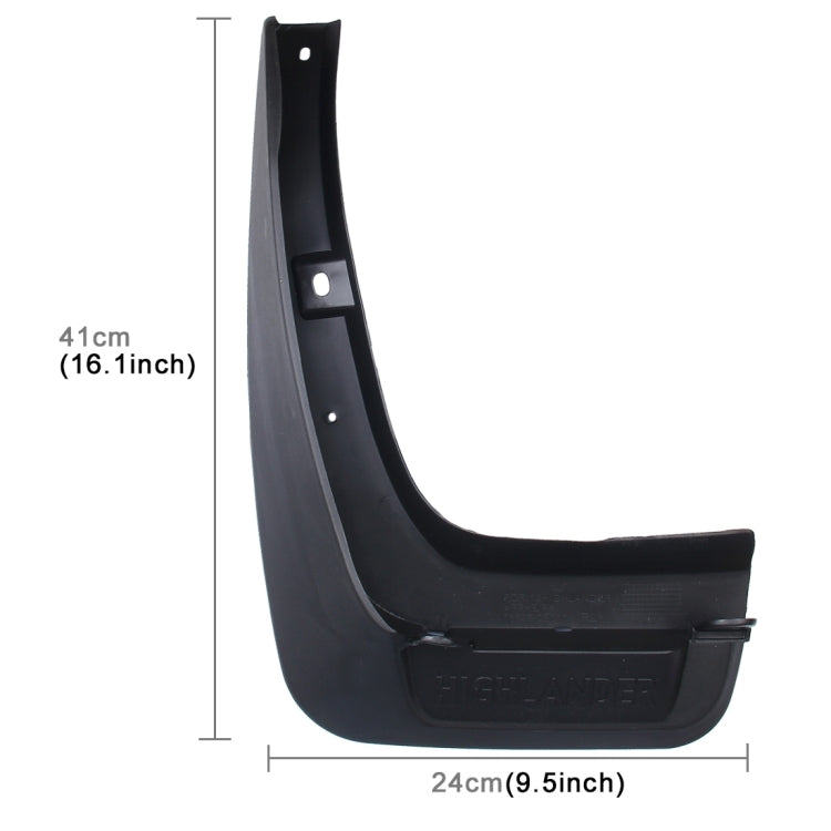 4 PCS Car Auto Semi-Rigid PVC Splash Flaps Mudguards Fender Guard for Toyota 2015 Version Highlander