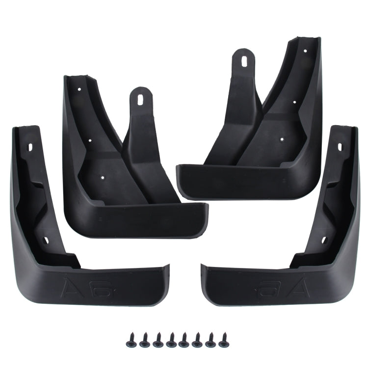 4 PCS Car Auto Semi-Rigid PVC Splash Flaps Mudguards Fender Guard for Audi 2016 Version A6L