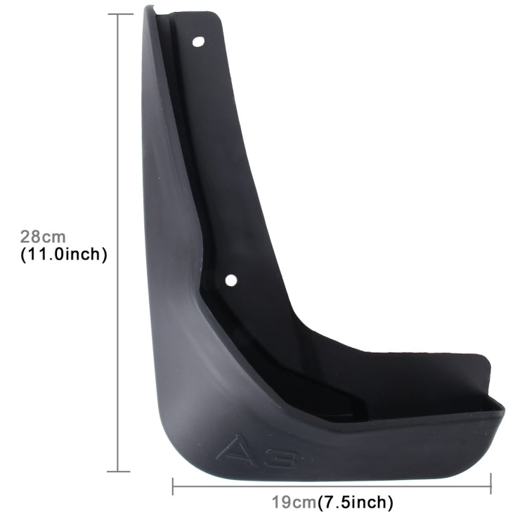 4 PCS Car Auto Semi-Rigid PVC Splash Flaps Mudguards Fender Guard for Audi A3 Sedan