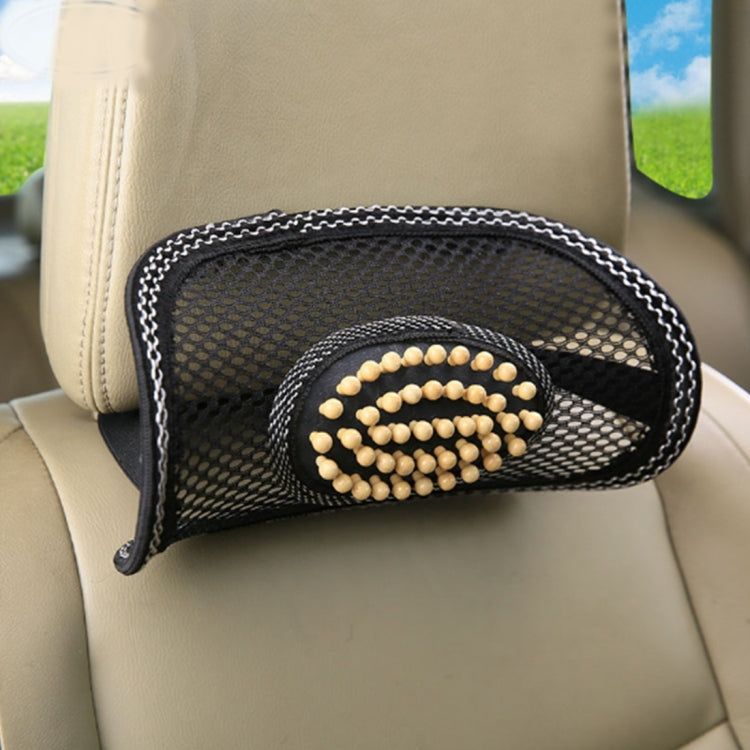 Universal Summer Ice Silk Mesh Breathable Cool Massage Head Mat with Maple Wooden Bead for Car Family Office