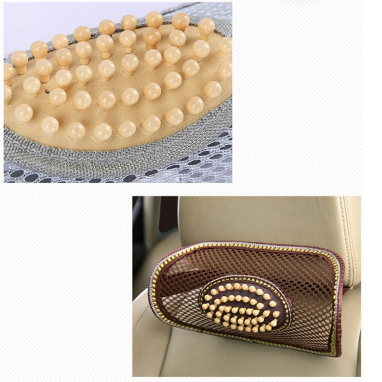 Universal Summer Ice Silk Mesh Breathable Cool Massage Head Mat with Maple Wooden Bead for Car Family Office
