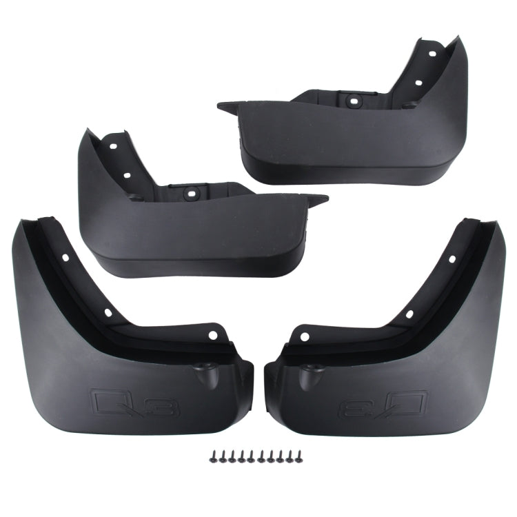 4 PCS Car Auto Semi-Rigid PVC Splash Flaps Mudguards Fender Guard for Audi Q3 2016 Version