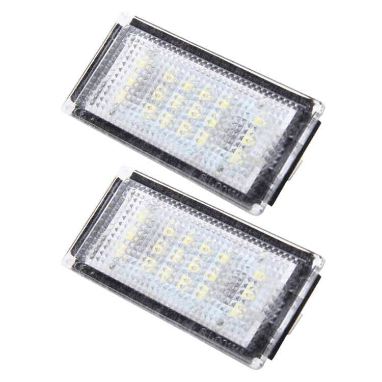 2 PCS License Plate Light with 18 SMD-3528 Lamps for BMW E46 2D M3,2004-2006,2W 120LM,6000K, DC12V (White Light)