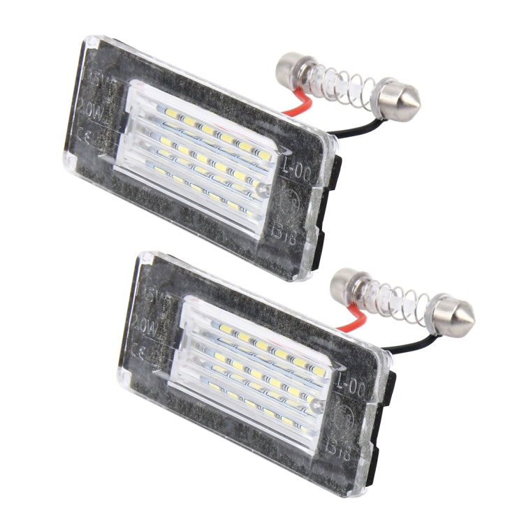 2 PCS License Plate Light with 18 SMD-3528 Lamps for BMW MINI R56,2W 120LM,6000K, DC12V (White Light)