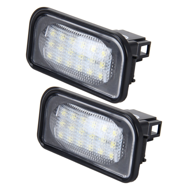 2 PCS License Plate Light with 18 SMD-3528 Lamps for Mercedes-Benz W203 4D ,2W 120LM 6000K, DC12V,with Canbus (White Light)