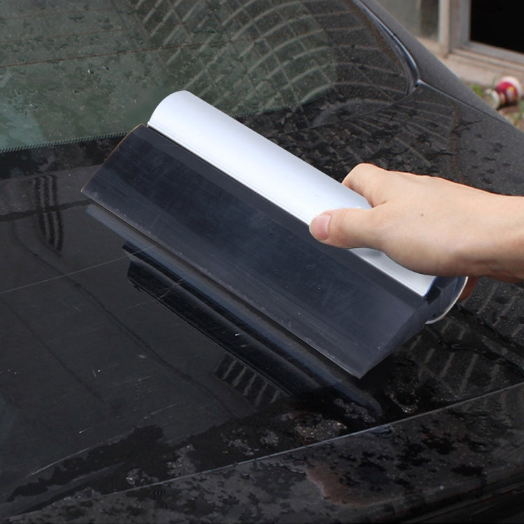 Car Auto Body Surface Window Wrapping Film Black Rubber Scraper Sticker Tool Black with Silver Metal Handle