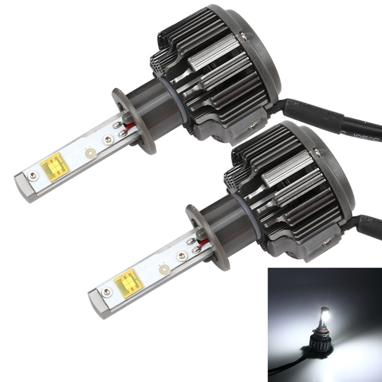 2 PCS K7 H1 30W 3600 LM 6000K Waterproof IP68 Car Headlight with 2 CREE Lamps, DC 9-36V(White Light)
