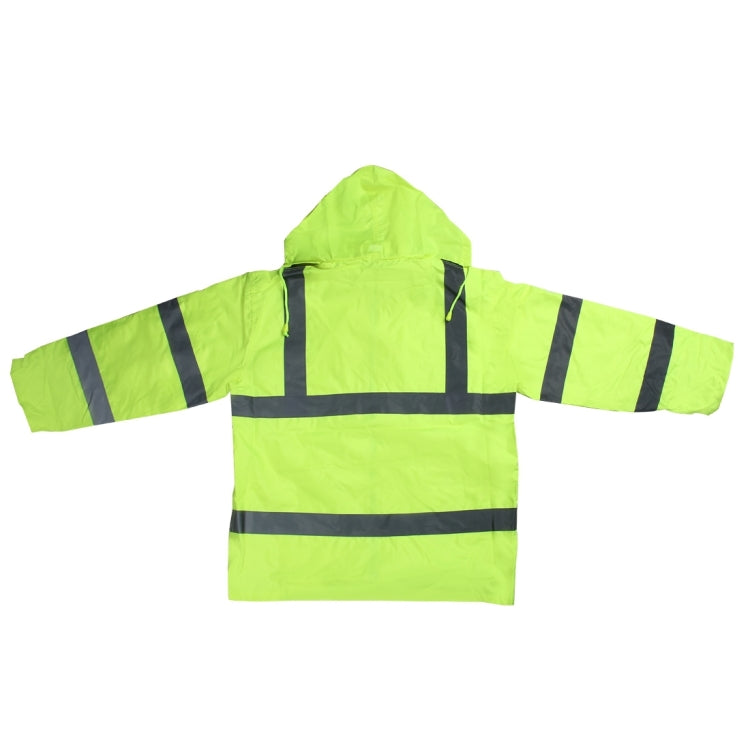 Outdoor Oxford Cloth Long Sleeve Warning Safety Reflective Waterproof Raincoat with Pockets(XL)