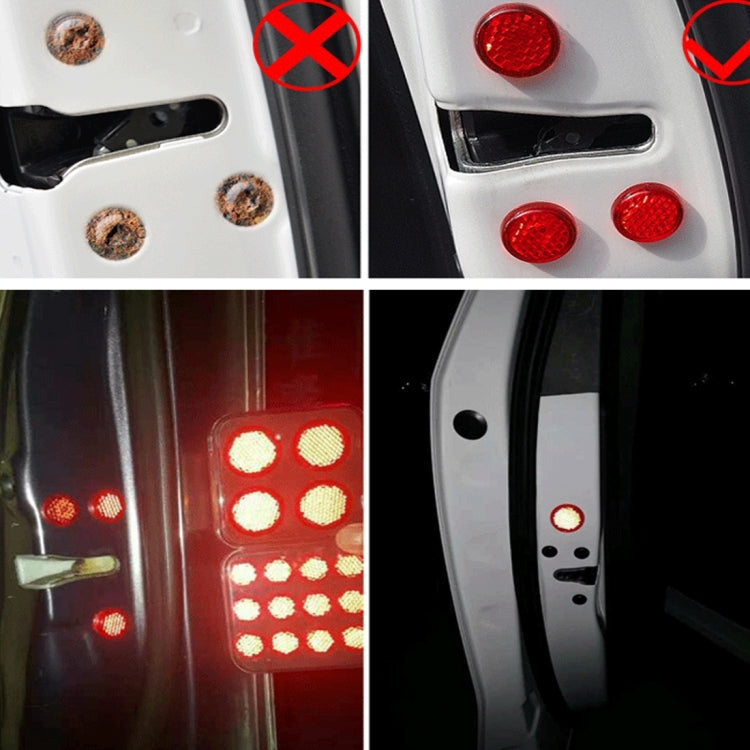 4 PCS Car Door Rustproof Warning Reflective Sign Decorative Nut Protector Cover, Diameter: 3cm