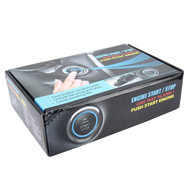 Car Safty Warning Alarm System Engine Push Start/Stop Button with Two Remote Controls, DC 12V