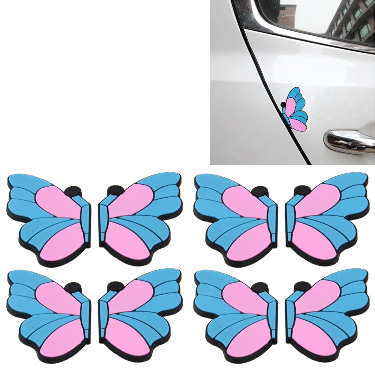 8 PCS Butterfly Shape Cartoon Style PVC Car Auto Protection Anti-scratch Door Guard Decorative Sticker