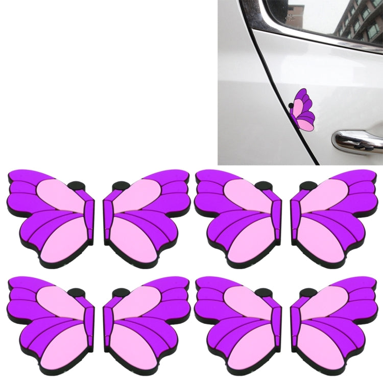 8 PCS Butterfly Shape Cartoon Style PVC Car Auto Protection Anti-scratch Door Guard Decorative Sticker