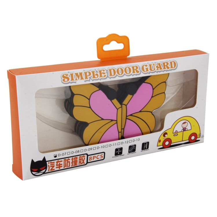 8 PCS Butterfly Shape Cartoon Style PVC Car Auto Protection Anti-scratch Door Guard Decorative Sticker