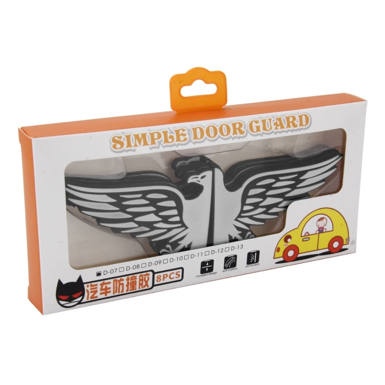 8 PCS Hawk Shape Cartoon Style PVC Car Auto Protection Anti-scratch Door Guard Decorative Sticker