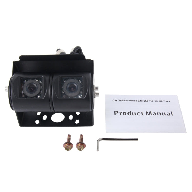 Dual Head Universal 720×540 Effective Pixel PAL 50HZ / NTSC 60HZ CCD Waterproof Car Security Monitor Camera With 24 LED Lamps