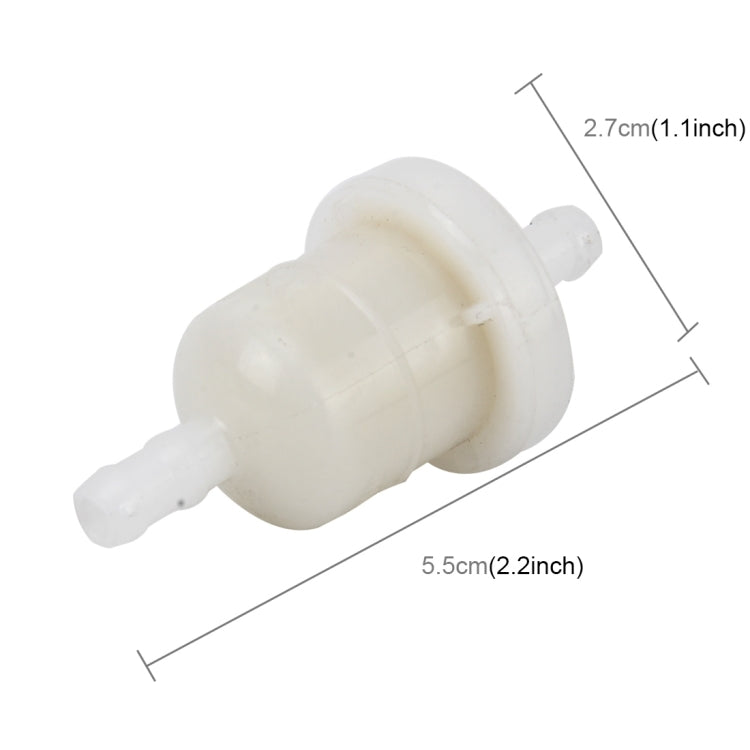 10 PCS Motorcycle White Cylinder Shape Gas Inline Fuel Filter for CG125