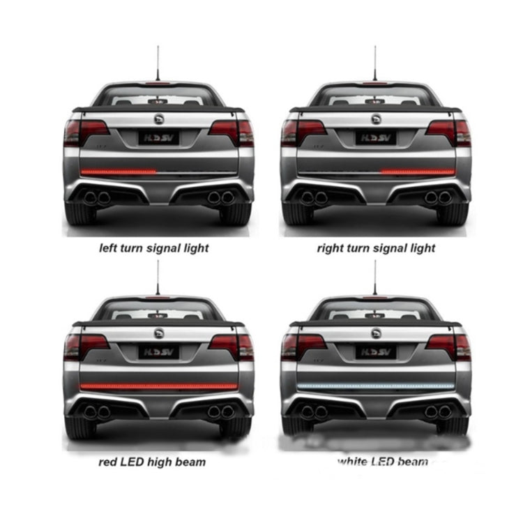 1.5m Pickup Truck 5W White DRL Light + Red Brake Light with 80 SMD-2835-LED Lamps, DC 12-24V