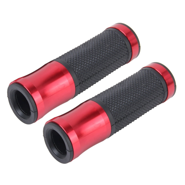 2 PCS Motorcycle Universal Net Texture Metal Right and Left Handle Bar Grips with Rubber Cover