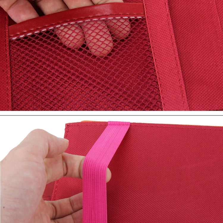 Multi-functional Auto Car Sun Visor Sunglass Holder Card CD Storage Holder Inner Pouch Bag(Red)