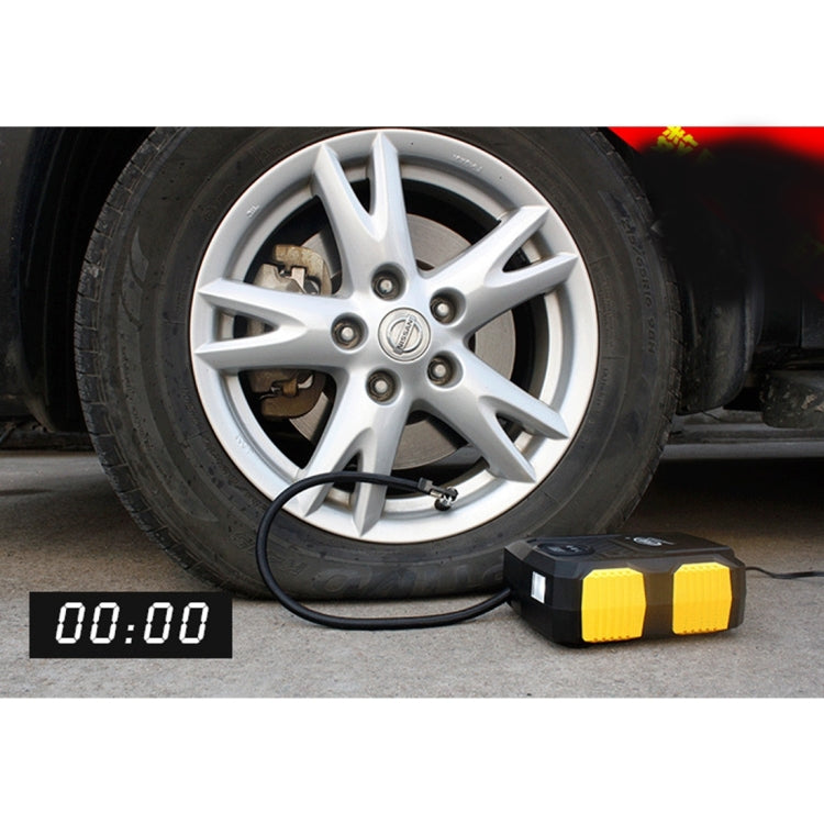 12V 10A Air Pump with Digital Gauge and LED Light, Portable Tire Inflator Compressor for 19 Cylinder Car