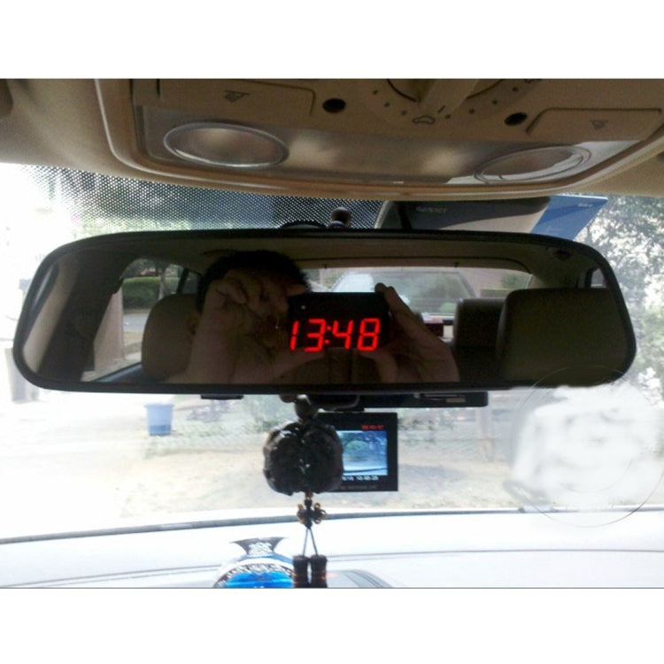 3 in1 Car LED Digital Voltage Meter Thermometer Clock Rearview Mirror