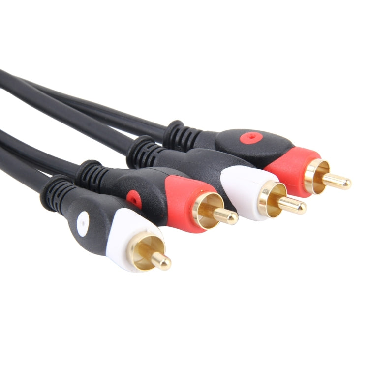 4.5m TPE Car Auto Audio Stereo Cable OFC 2RCA to 2RCA Jack Audio Cable Male to Male Gold-Plated RCA Aux Cable(Black)