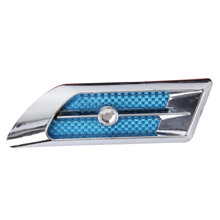 2 PCS Car Plastic Decorative Sticker, Size: 11.5 x 3.0cm(Silver + Blue)