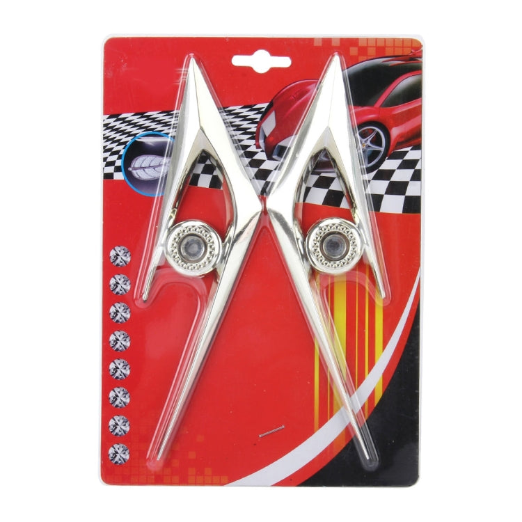 2 PCS Car Plastic Decorative Sticker, Size: 19.0 x 5.5cm(Silver)