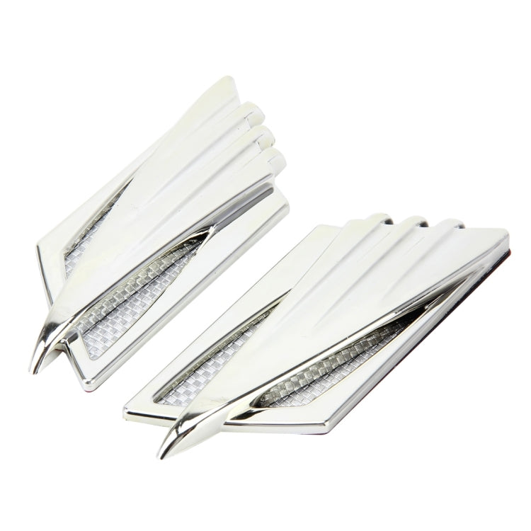 2 PCS Car Plastic Decorative Sticker, Size: 11.5 x 4.5cm(Silver)