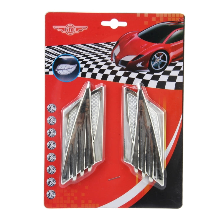 2 PCS Car Plastic Decorative Sticker, Size: 11.5 x 4.5cm(Silver)