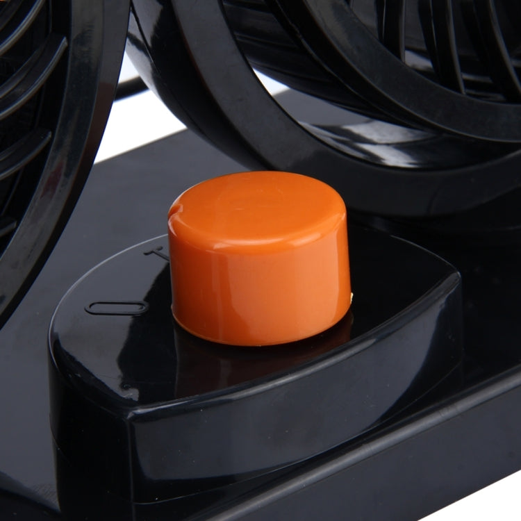 HUXIN HX-T304 10W 360 Degree Adjustable Rotation Two Head Low Noise Mini Electric Car Fan, DC 24V