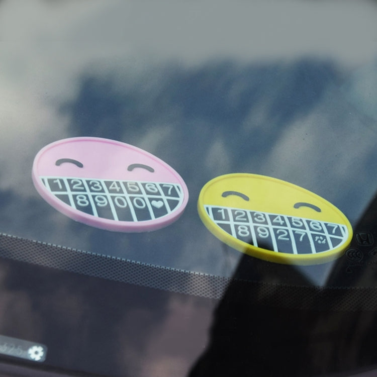 Car Auto Rubber Smiling Face Shape Parking Sign Card