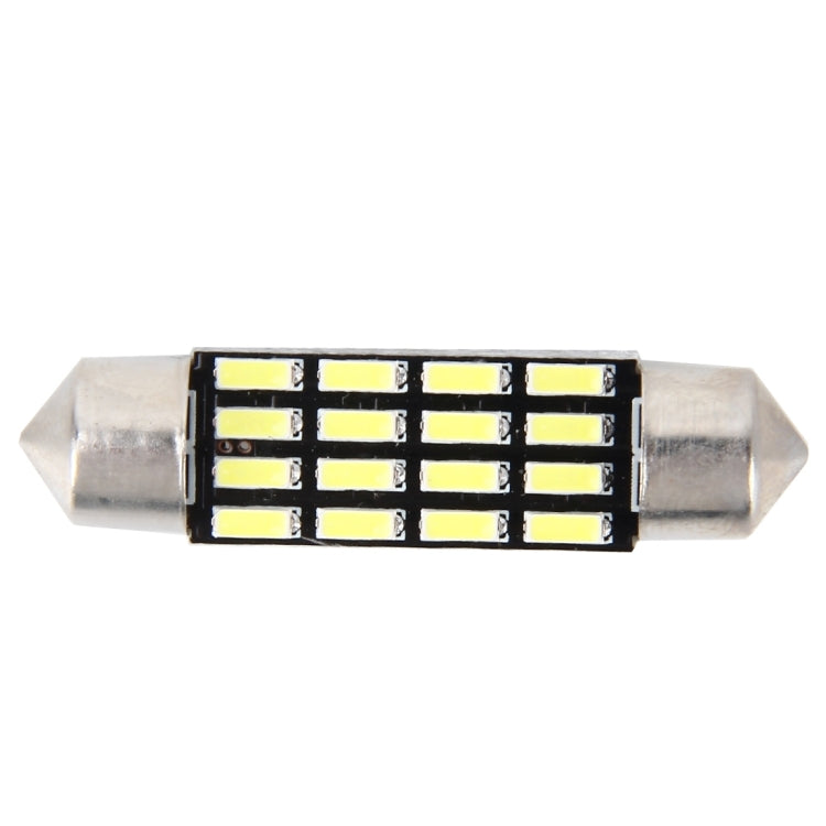 2 PCS 2W 100 LM 6000K 39MM Bicuspid Port Car Dome Lamp LED Reading Light with 16 SMD-4014 LED Lamps, DC 12V(White Light)