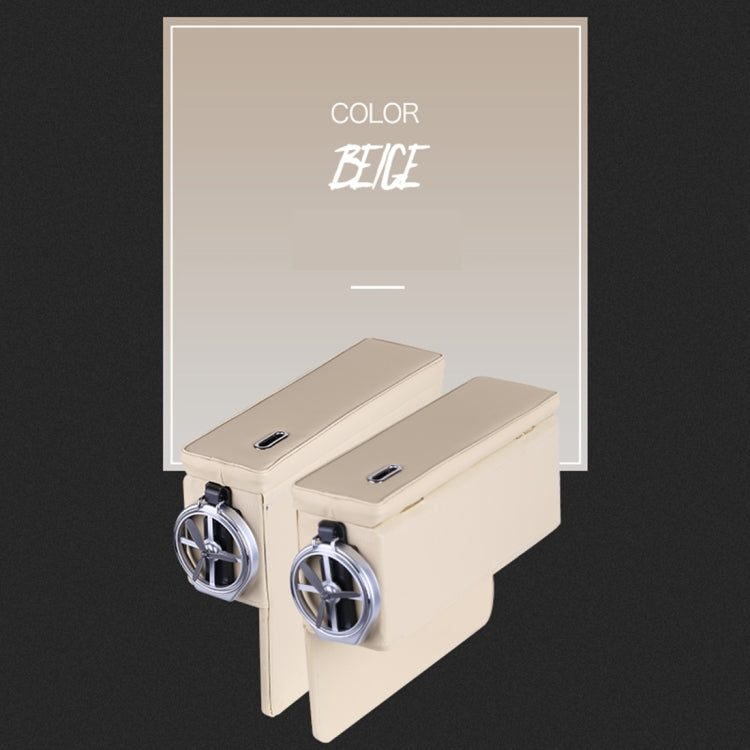 2 PCS FD-C108 Car Auto Wrapping Leather Seat Side Carrying Organizer Storage Box with Metal Drink Holder and Coin Hole