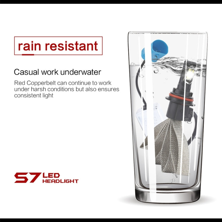 2 PCS S7 9004 40W 3200 LM 6000K IP68 Car Headlight with 2 COB Lamps and Heat Dissipation Cable, DC 9-30V(White Light)