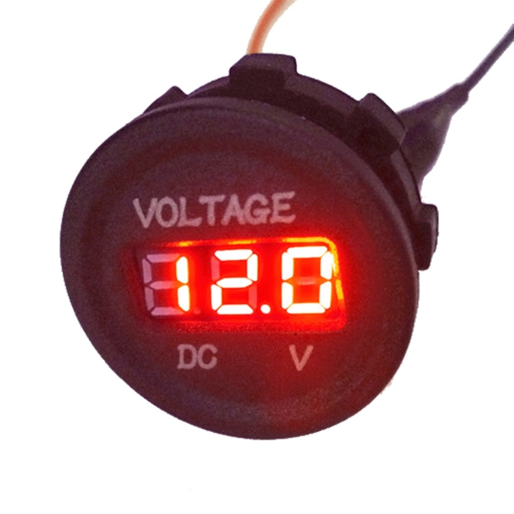 Car Motorcycle Battery Voltage Meter Gauage with LED Diplay, DC 12-24V