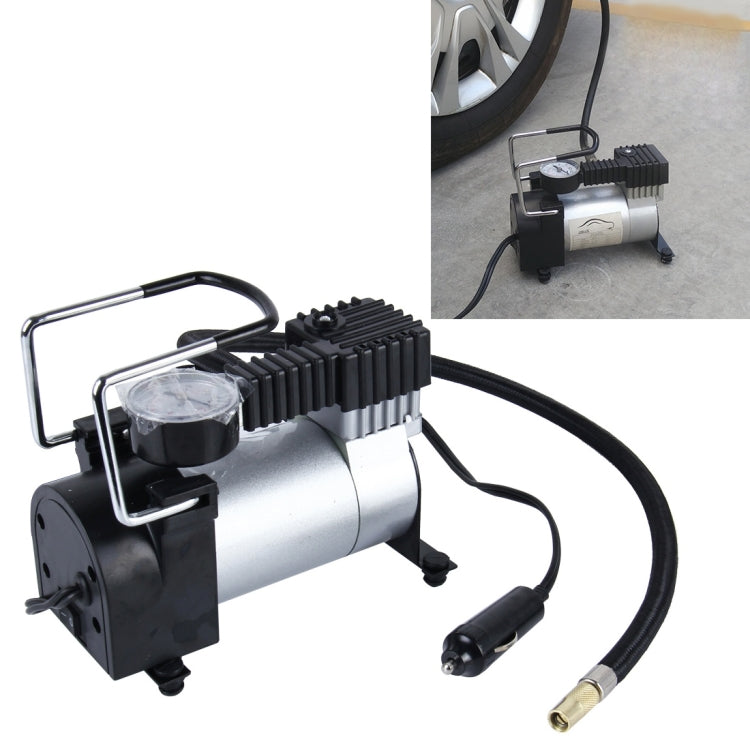 Air Compressor with Pressure Gauge And Three Nozzle Adapters, Portable Metal Cylinder Tire Inflator Compressor for Cars Vans Air Mattress Balls 150 PSI 35L/min , Voltage DC 12V ,  Amperage Draw 14A