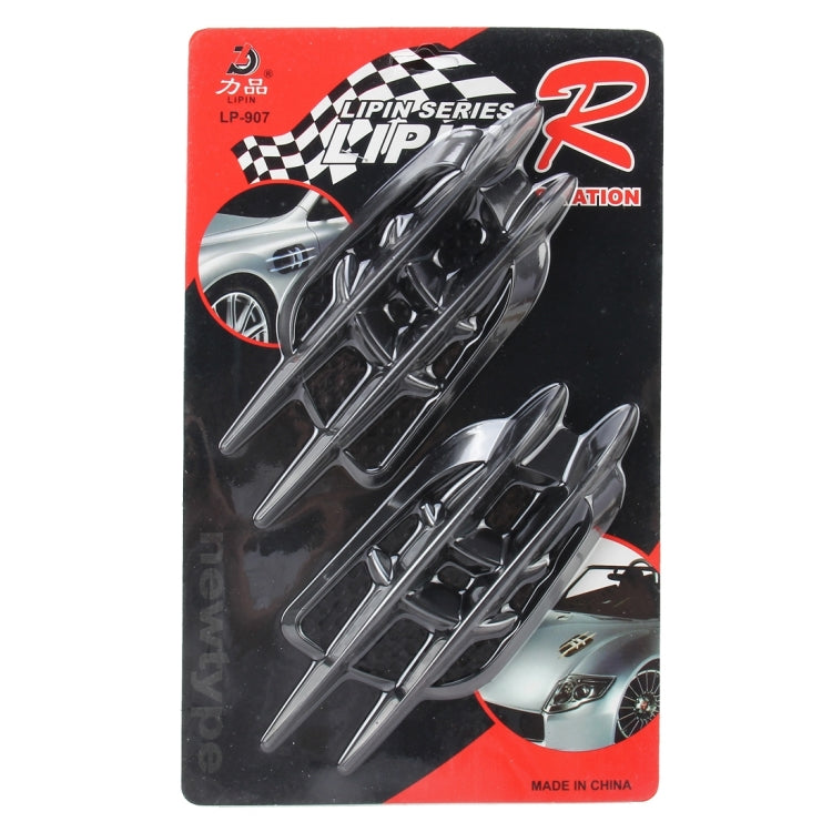 OUSHIBA OB-514 2 PCS JDM Style Car Decorative Air Flow Intake Turbo Bonnet Hood Side Vent Grille Cover Sticker