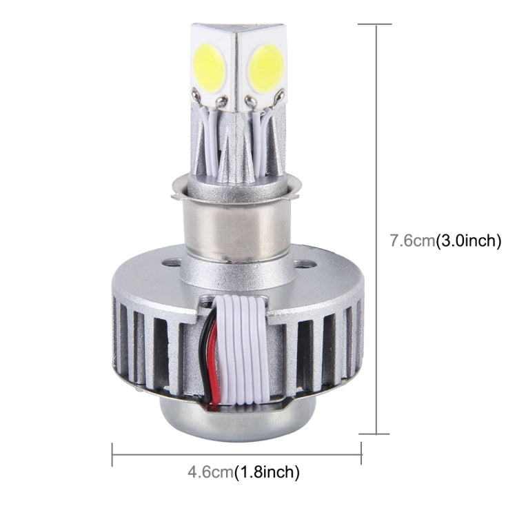 25W 2500 LM 6000K Motorcycle Headlight with 3 LED Lamps, DC 6-36V (White Light)