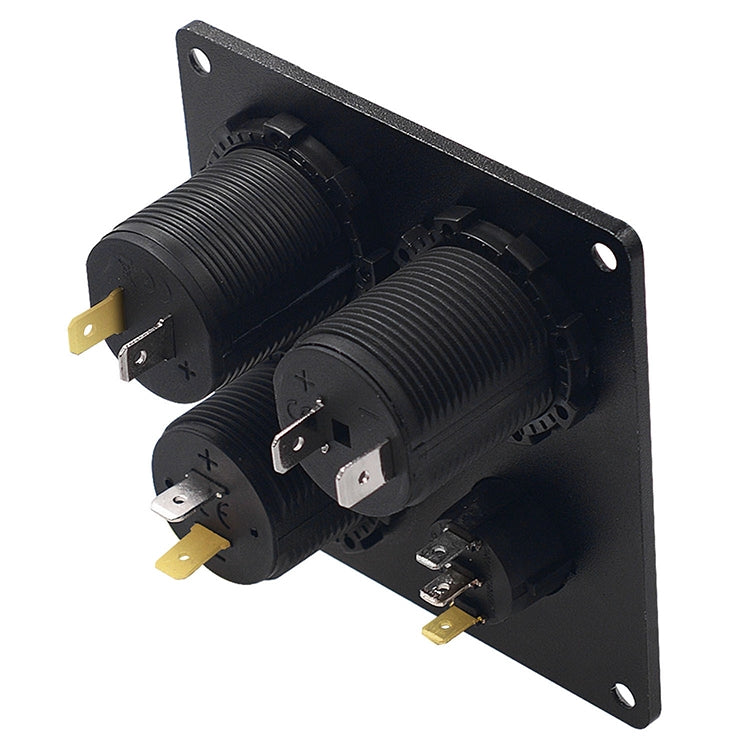 ZH-509A1 Multi-function Combination Switch Panel Color Screen Voltmeter + Cigarette Lighter Socket + Dual USB Charger for Car RV Marine Boat