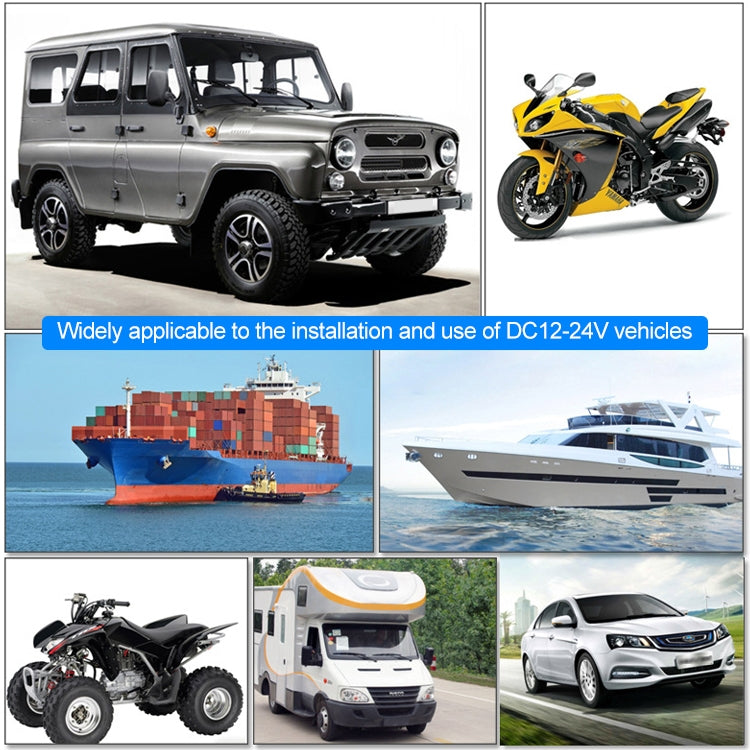 ZH-509A1 Multi-function Combination Switch Panel Color Screen Voltmeter + Cigarette Lighter Socket + Dual USB Charger for Car RV Marine Boat